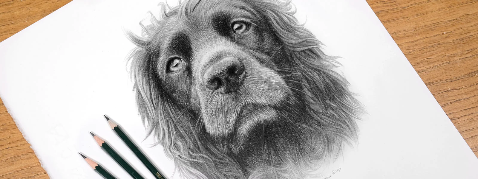 Hand-Drawn Pencil Pet Portraits Collection of hand-drawn pencil portraits by Melanie Phillips, featuring various pets.