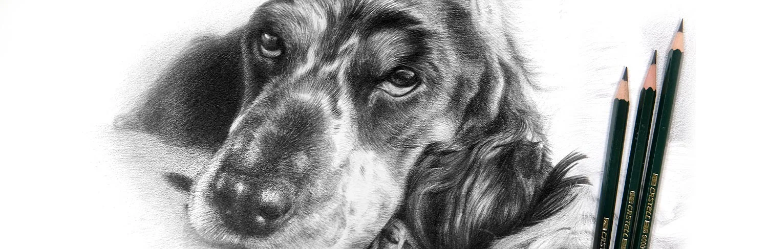 Portrait Commission Mock-up Artist working on a digital mock-up of a pet portrait composition.